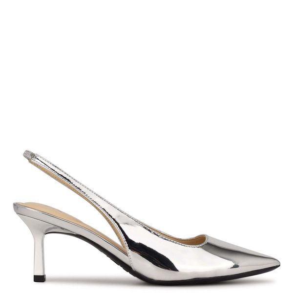 Nine West Kately 9x9 Slingback Silver Pumps | South Africa 94A56-4P66